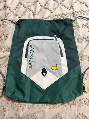 Masters Green Drawstring Cinch Bag